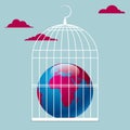The earth is in a bird cage.